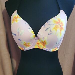 PINK Victoria's Secret Floral Yellow and Pink Bra